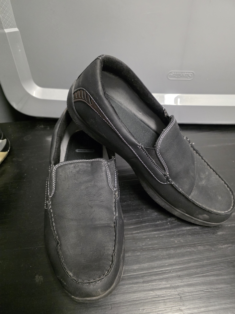George Men's Black Slip-On Casual Loafers